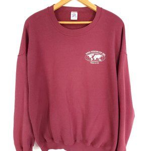 Vtg Printrak Sweatshirt Men's 2X Maroon Jerzees Super Sweats Pullover Distressed